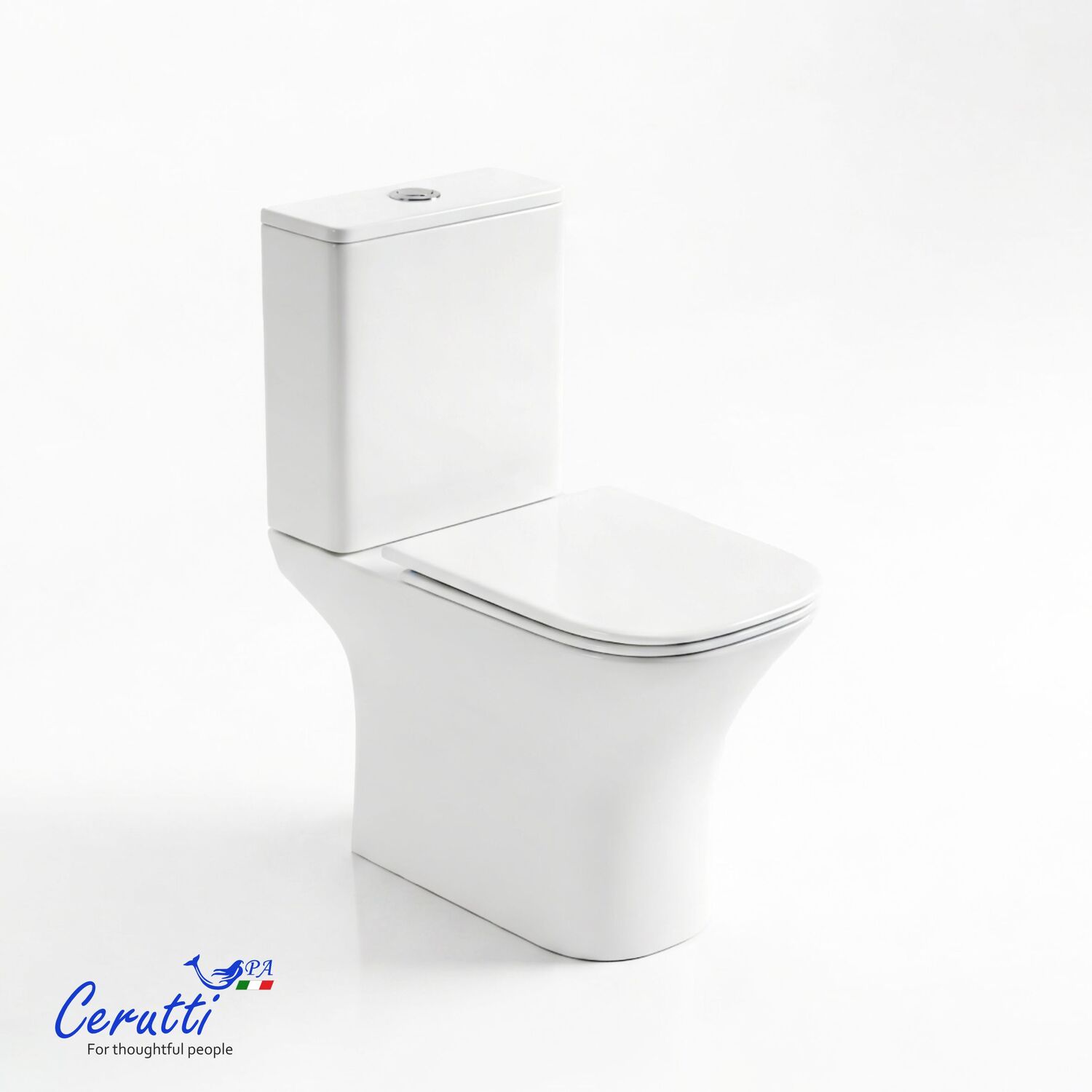 Унитазй Ceruttispa Vettore Tornado CT11134 напольный, безободковый, смыв Торнадо, с сиденоем микролифт, цвет белый глянцевый