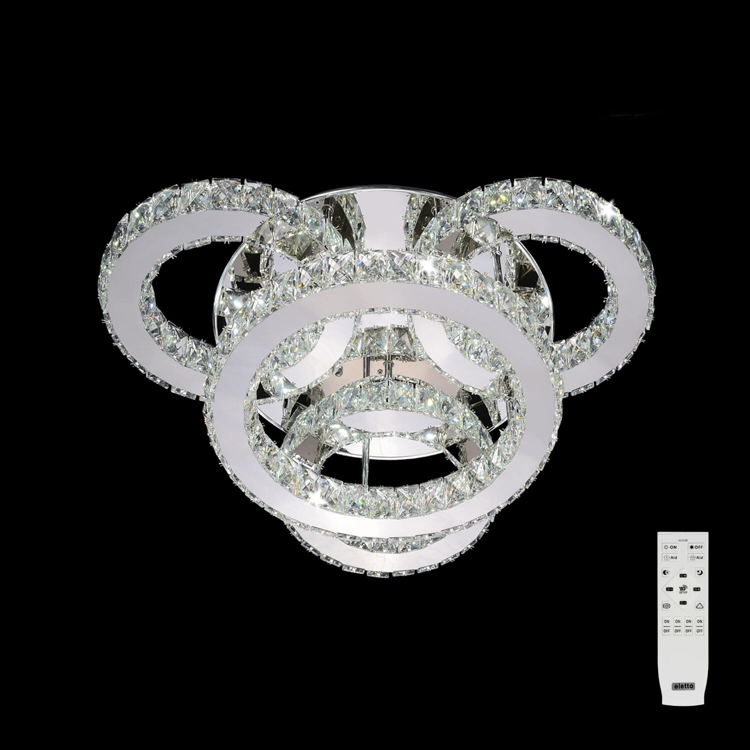 Потолочная люстра Citilux Olimpia EL330C70.1, арматура хром, плафоны металл / хрусталь прозрачный / хром