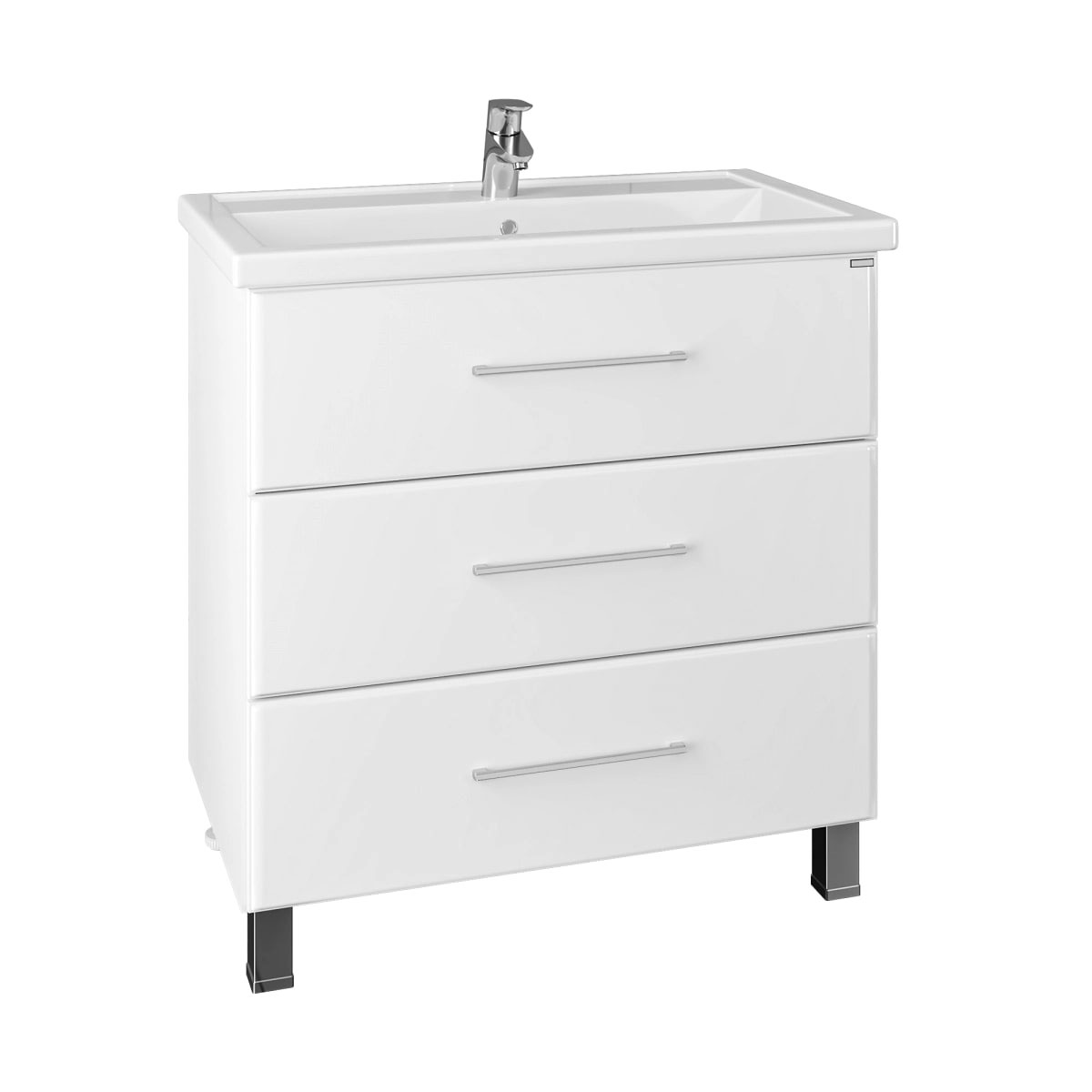 Тумба под раковину Санта Омега 80 напольная, с ящиками, цвет белый - фото 1