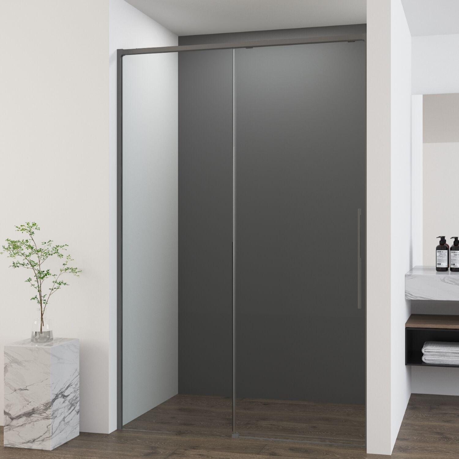 Душевая дверь Vincea Ultima VDS-7UL 120x200, стекло прозрачное, профиль хром