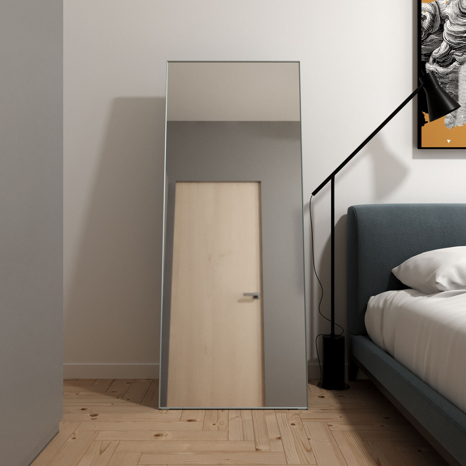 Зеркало Mixline Графика 60x150 напольное, цвет хром