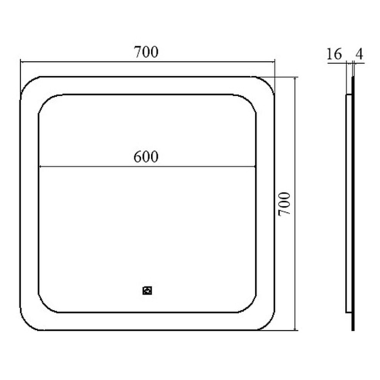 Зеркало Sanflor Лорд 70x70, цвет белый матовый