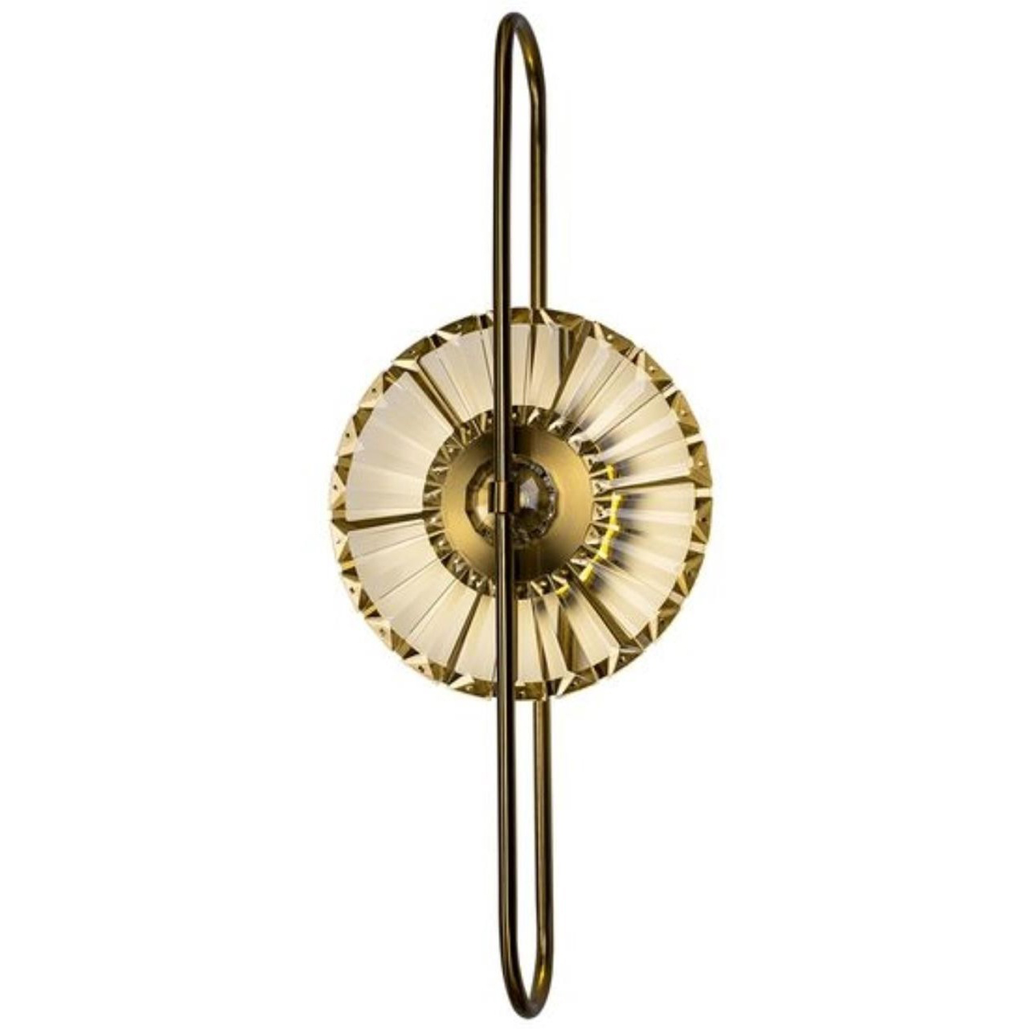 Настенный светильник Arte Lamp Almaaz A2563AP-1PB, арматура латунь, плафон хрусталь прозрачный