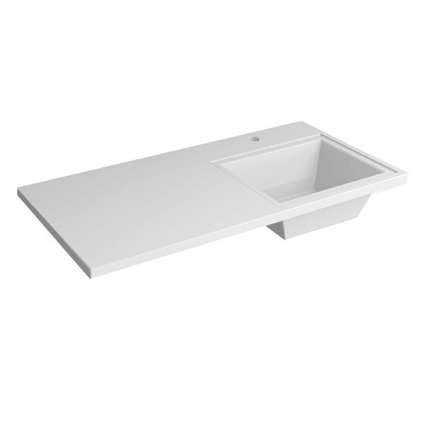 Раковина Stella Polar Мадлен 120x48 для установки над стиральной машиной, правая, без перелива, без кронштейнов, цвет белый