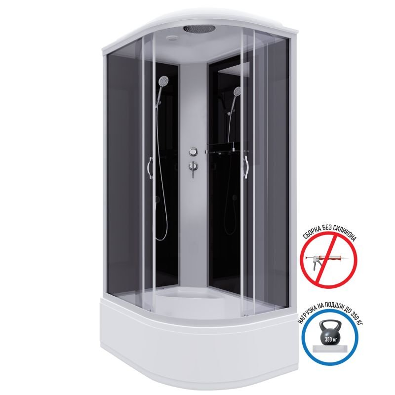Душевая кабина Niagara Classic NG-2510-14 L 120х80, левая, стекло тонированное, профиль серебро, с крышей