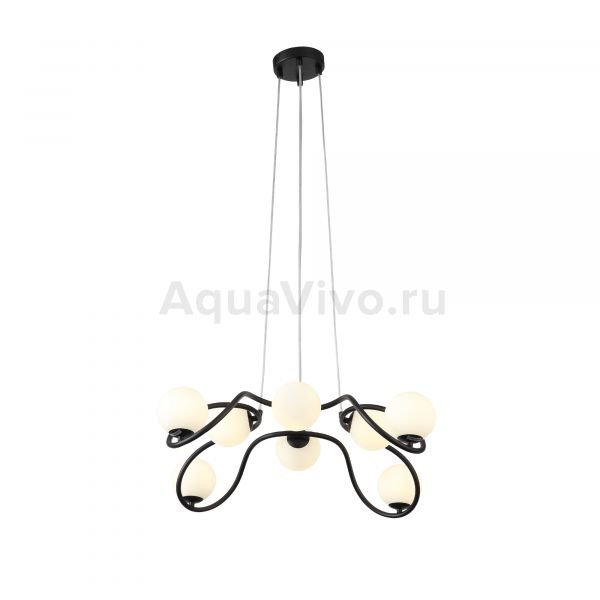 Подвесной светильник ST Luce Legatezza SL1502.403.08, арматура металл, цвет черный, плафон стекло, цвет белый