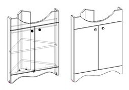 Мебель для ванной Corozo Классика 65, угловая, цвет белый