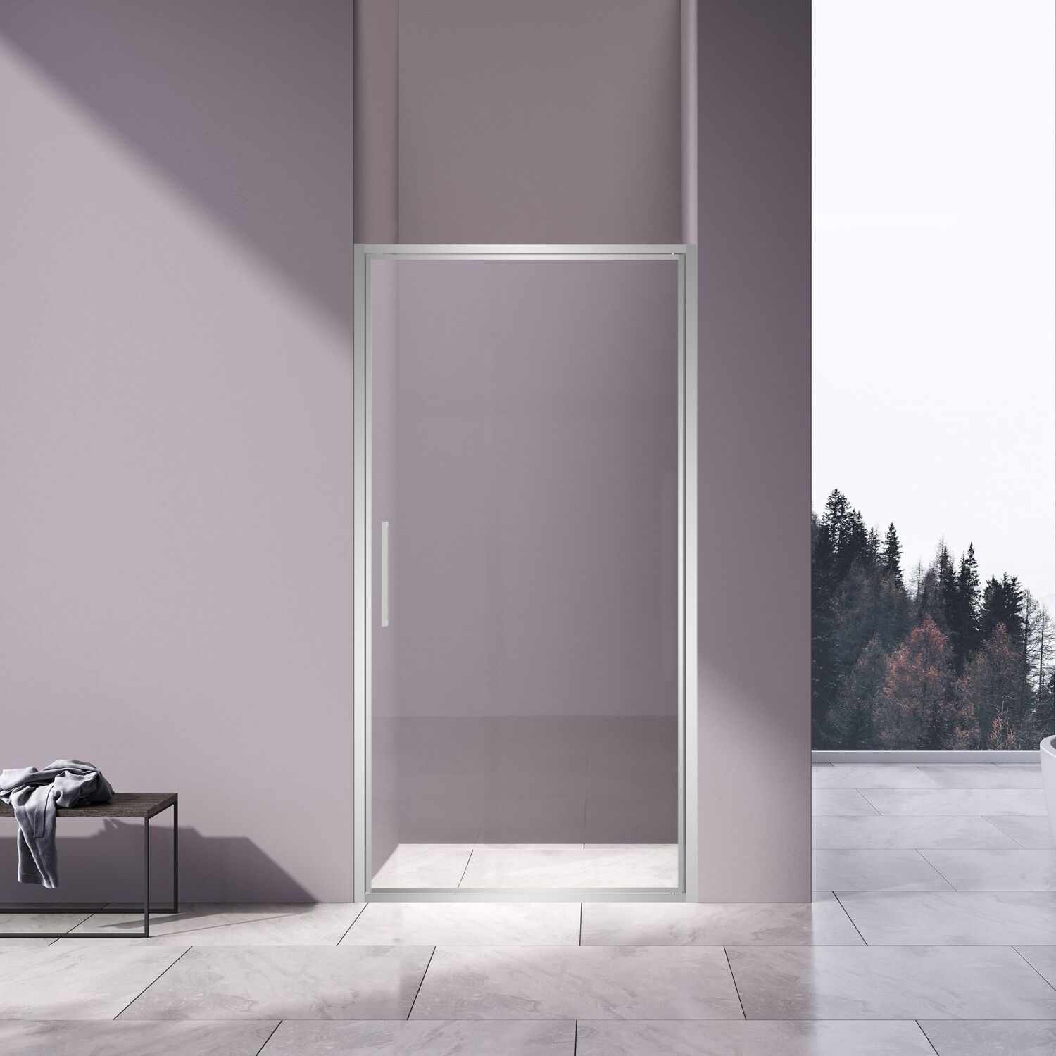 Душевая дверь Vincea Slim VDP-4SL 90x195, стекло прозрачное, профиль хром