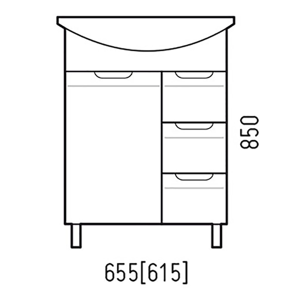 Тумба под раковину Corozo Лея 65 Z3, цвет белый - фото 1
