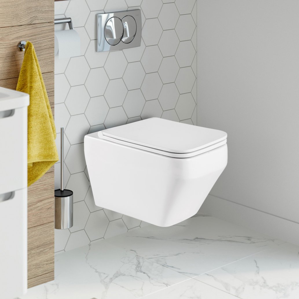 Унитаз Weltwasser SK Hofbach 041 GL-WT подвесной, безободковый, смыв Торнадо, с сиденьем микролифт, цвет белый глянец - фото 1
