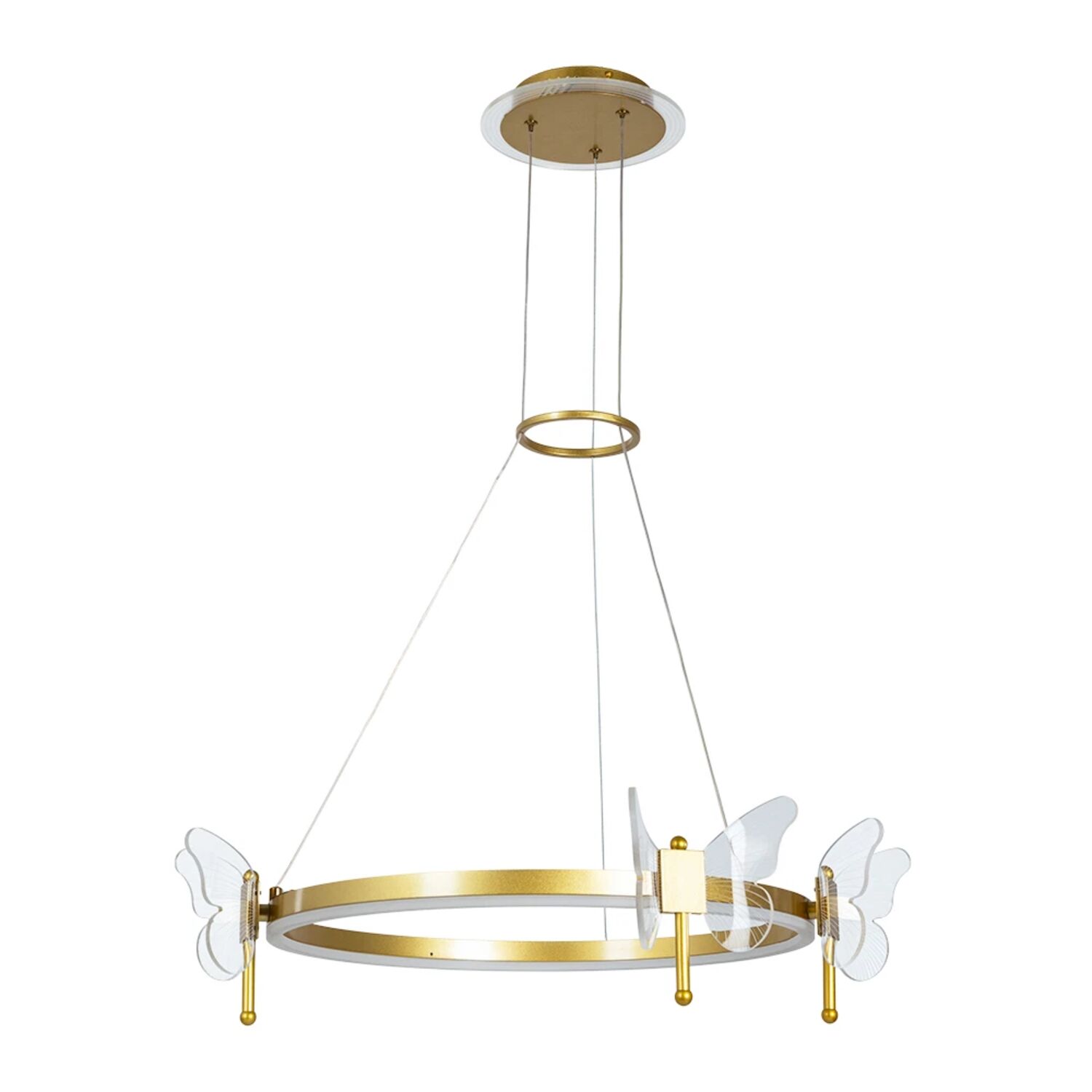 Подвесная люстра Arte Lamp Darcy A2187LM-1GO, арматура золото, плафон акрил прозрачный