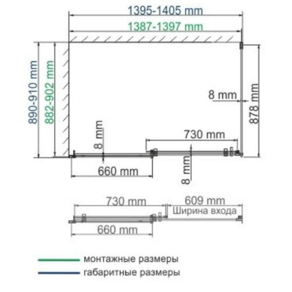 Душевой уголок WasserKRAFT Alme WasserSchutz 15R36 140x90, стекло прозрачное, профиль серебристый