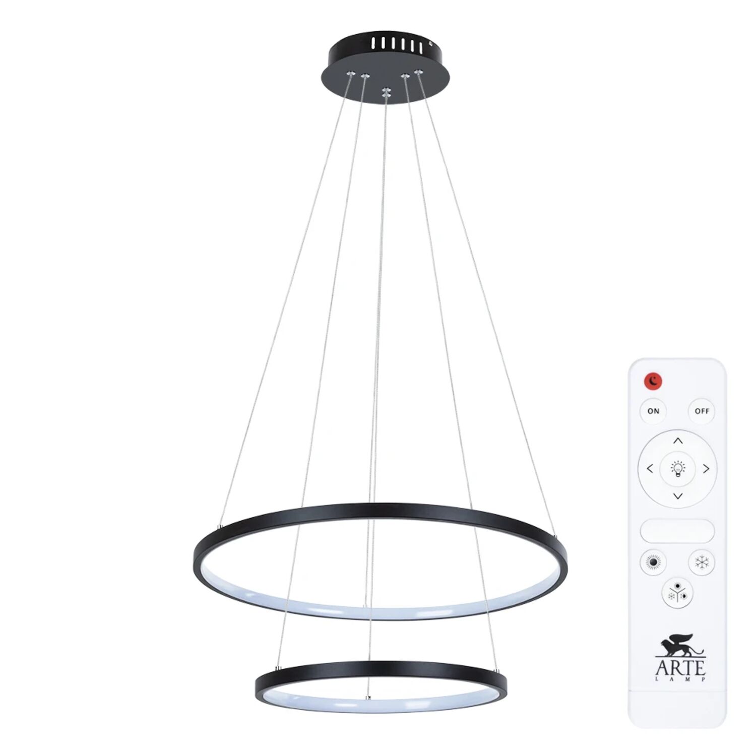 Подвесная люстра Arte Lamp Frodo A2197SP-2BK, арматура черная, плафон акрил белый