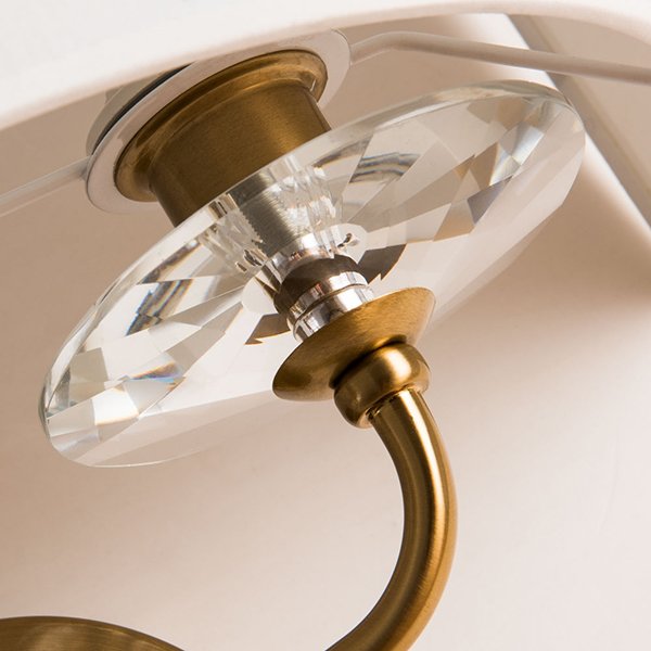 Бра Arte Lamp Jennifer A8555AP-2AB, арматура бронза, плафон ткань белая, 35х12 см