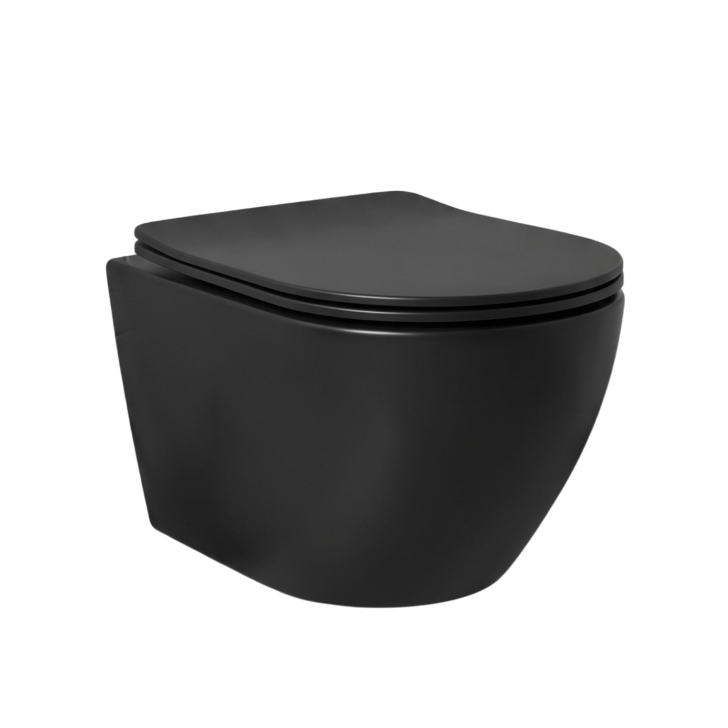 Унитаз Joki Stella Black JK1111019MB подвесной, безободковый, с сиденьем микролифт, цвет черный