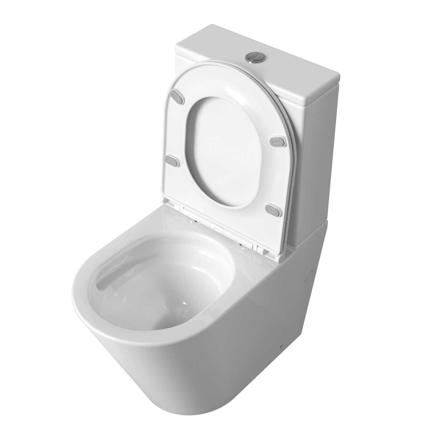 Унитаз Grossman Tornado GR-4458 MSQ напольный, безободковый, смыв Торнадо, с сиденьем микролифт, цвет белый матовый - фото 1