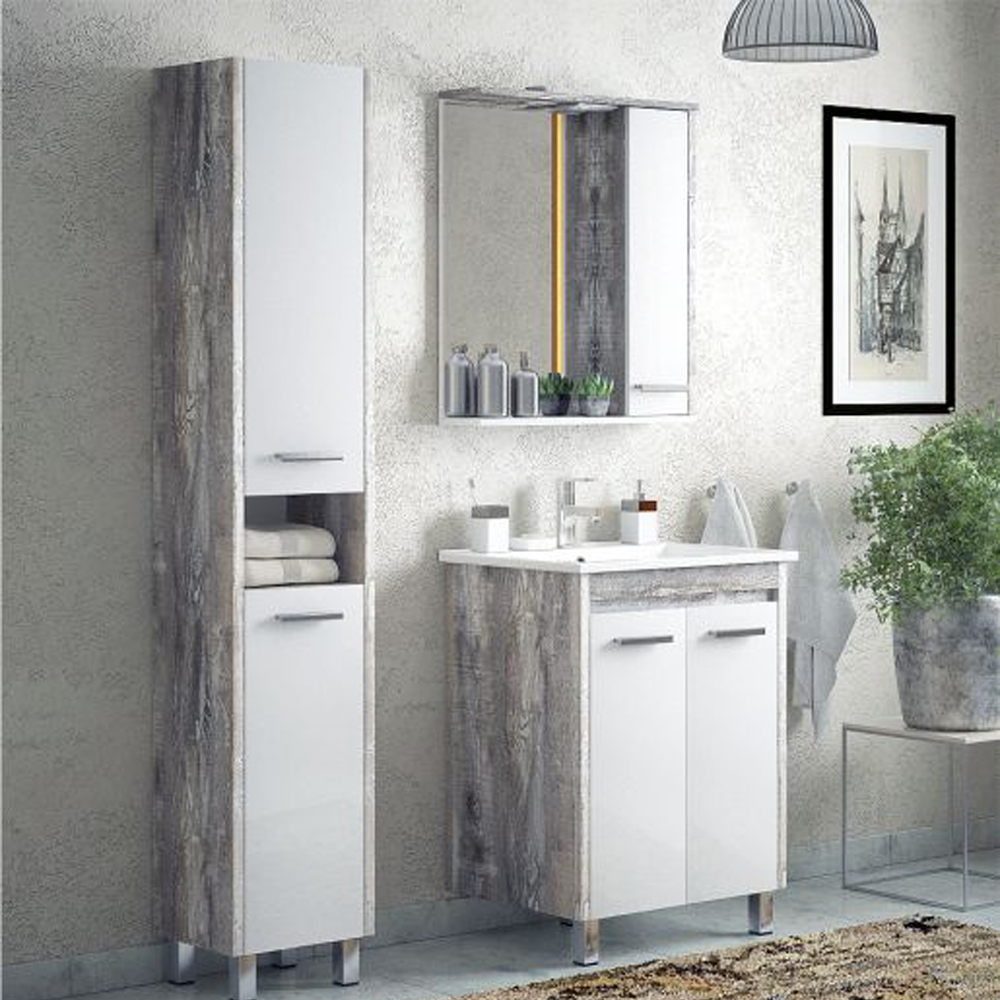 Мебель для ванной Corozo Лорена 65, цвет белый / антик