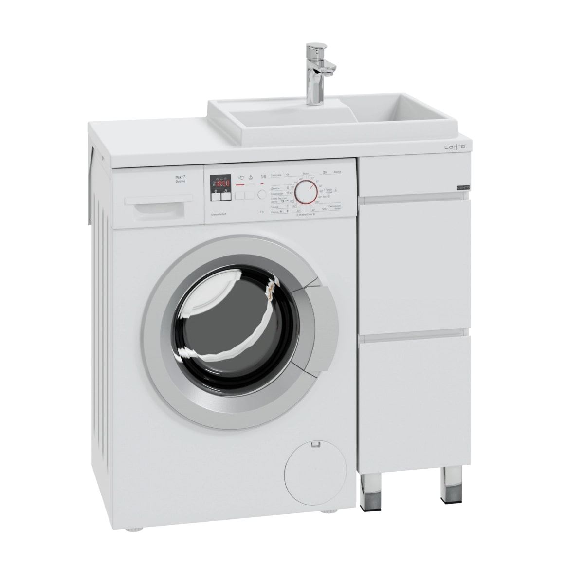 Тумба под раковину Санта Марс 29, с ящиками, цвет белый - фото 1