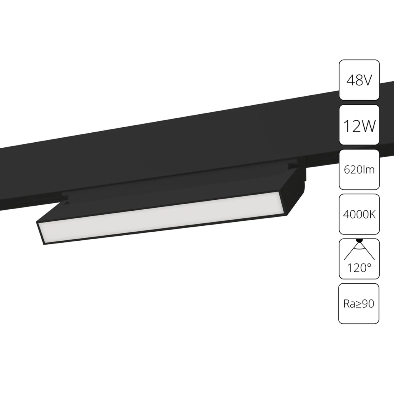 Магнитный трековый светильник Arte Lamp Linea A4669PL-1BK, арматура черная   