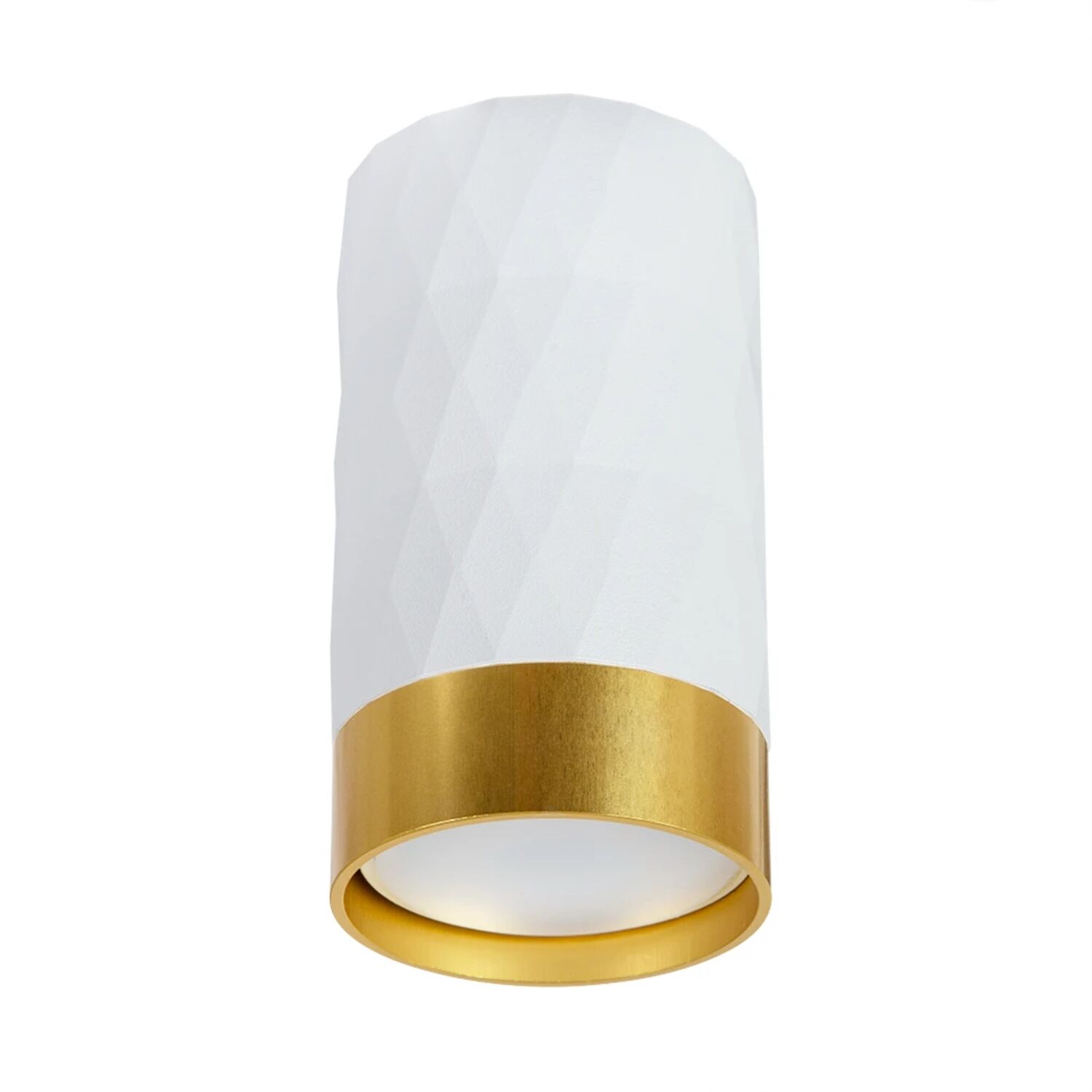 Точечный накладной светильник Arte Lamp Fang A5558PL-1WH, арматура белый, плафон золотой