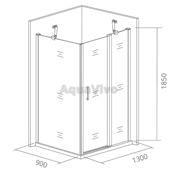 Душевой уголок Good Door Fantasy WTW+SP-F-CH 130x90, рисунок фэнтази, профиль хром