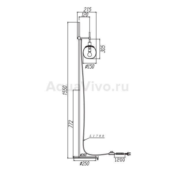 Торшер Maytoni Erich MOD221-FL-01-N, арматура никель, плафон стекло белое, 16х22 см