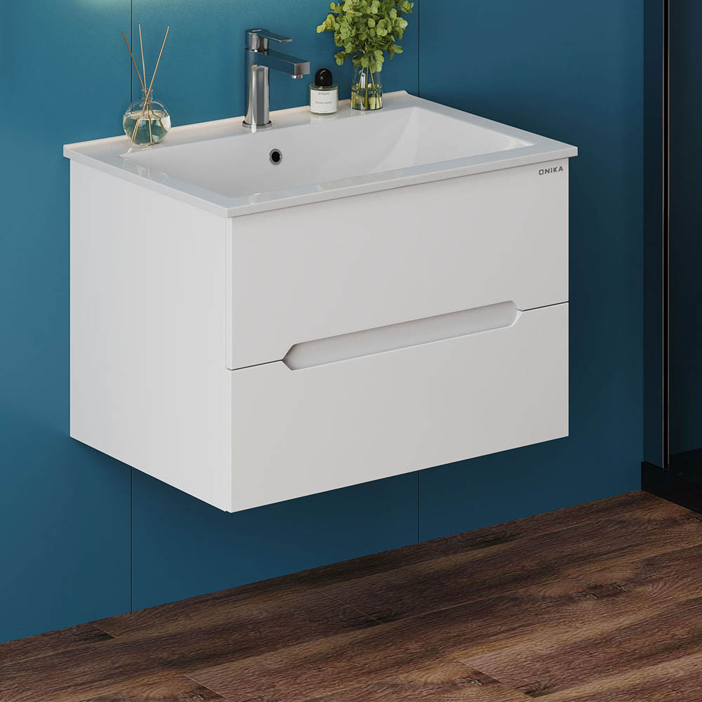 Тумба под раковину Оника Айленд 70, подвесная, цвет белый - фото 1