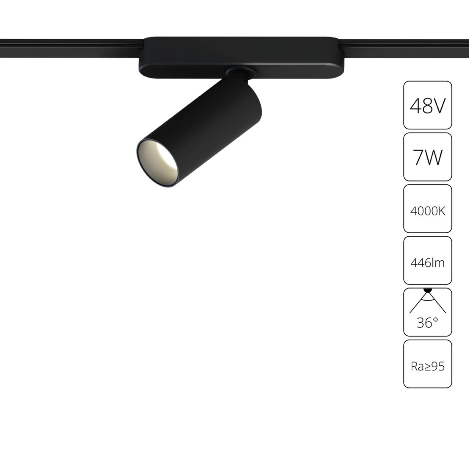 Магнитный трековый светильник Arte Lamp Rapid A6156PL-1BK, арматура черная   