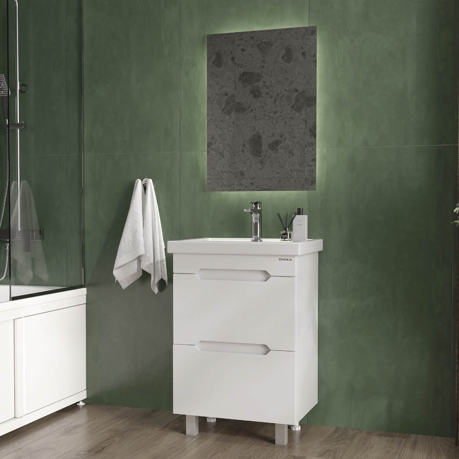 Мебель для ванной Оника Айленд 60, напольная, цвет белый - фото 1
