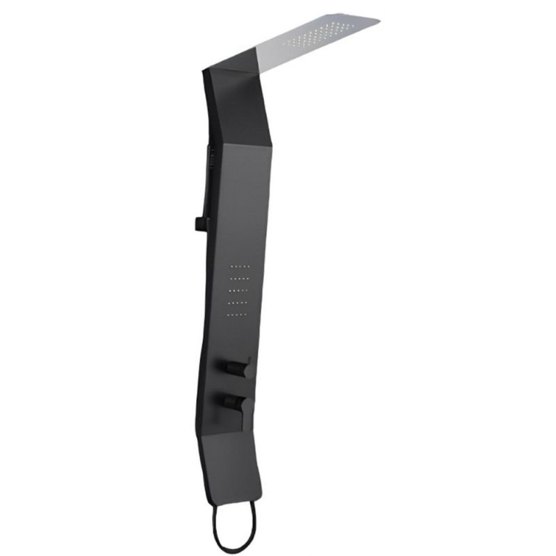 Душевая панель CeruttiSPA Chika B CT9255, с гидромассажем, цвет черный глянцевый
