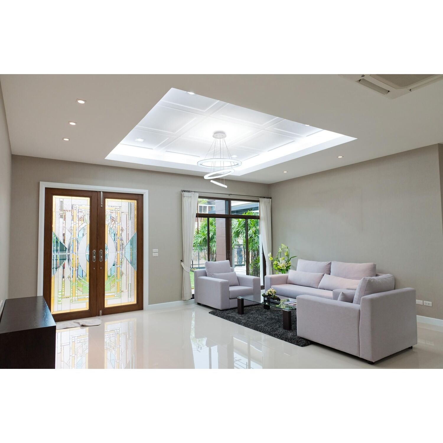 Подвесная люстра Citilux Электрон Смарт CL710A104S, арматура белая, плафоны полимер белый - фото 1