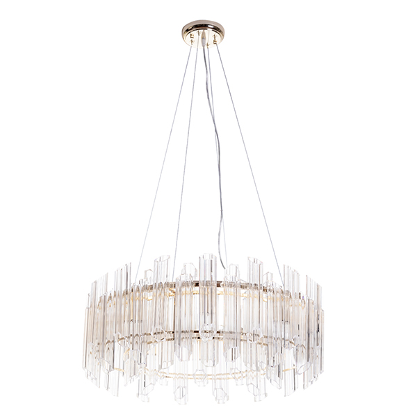 Подвесная люстра Arte Lamp Jastin A2848SP-8GO, арматура золото, плафон хрусталь прозрачный, 60х60 см