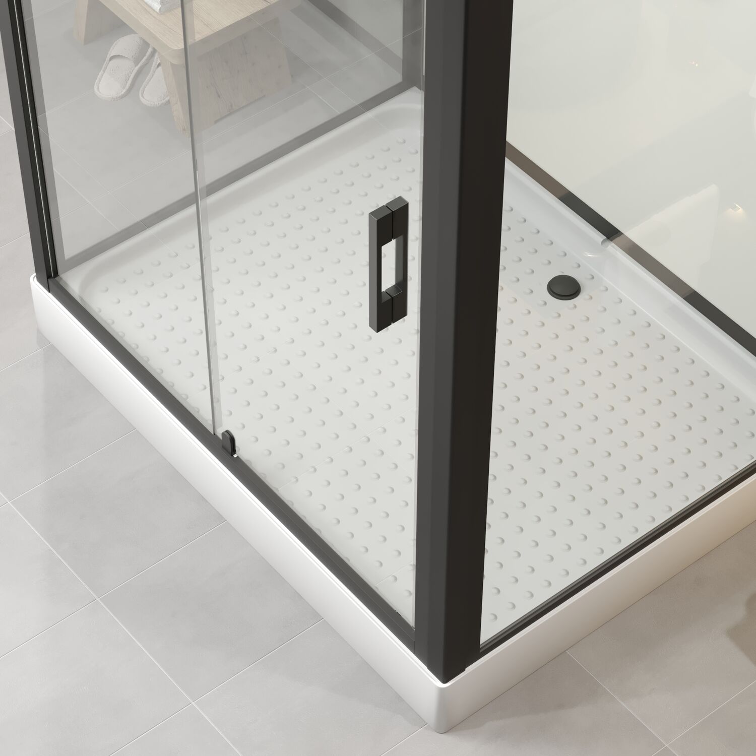 Душевая кабина Niagara Standart ST100/80/15Q/BL 100х80, стекло прозрачное, профиль черный матовый, с крышей - фото 1