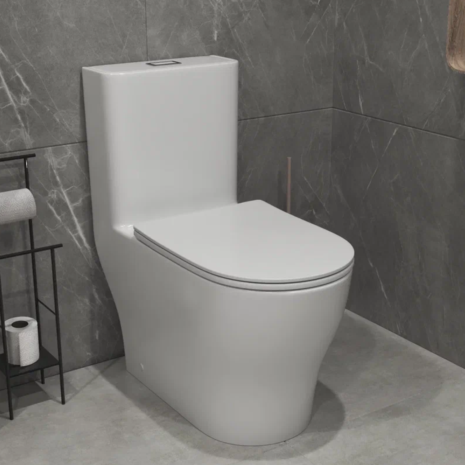 Унитаз-моноблок Joki Palace T JK86382100 напольный, безободковый, смыв Торнадо, с сиденьем микролифт, цвет белый