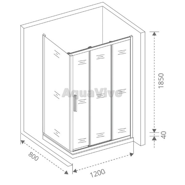 Душевой уголок Good Door Orion WTW+SP-C-CH 120x80, стекло прозрачное, профиль хром - фото 1