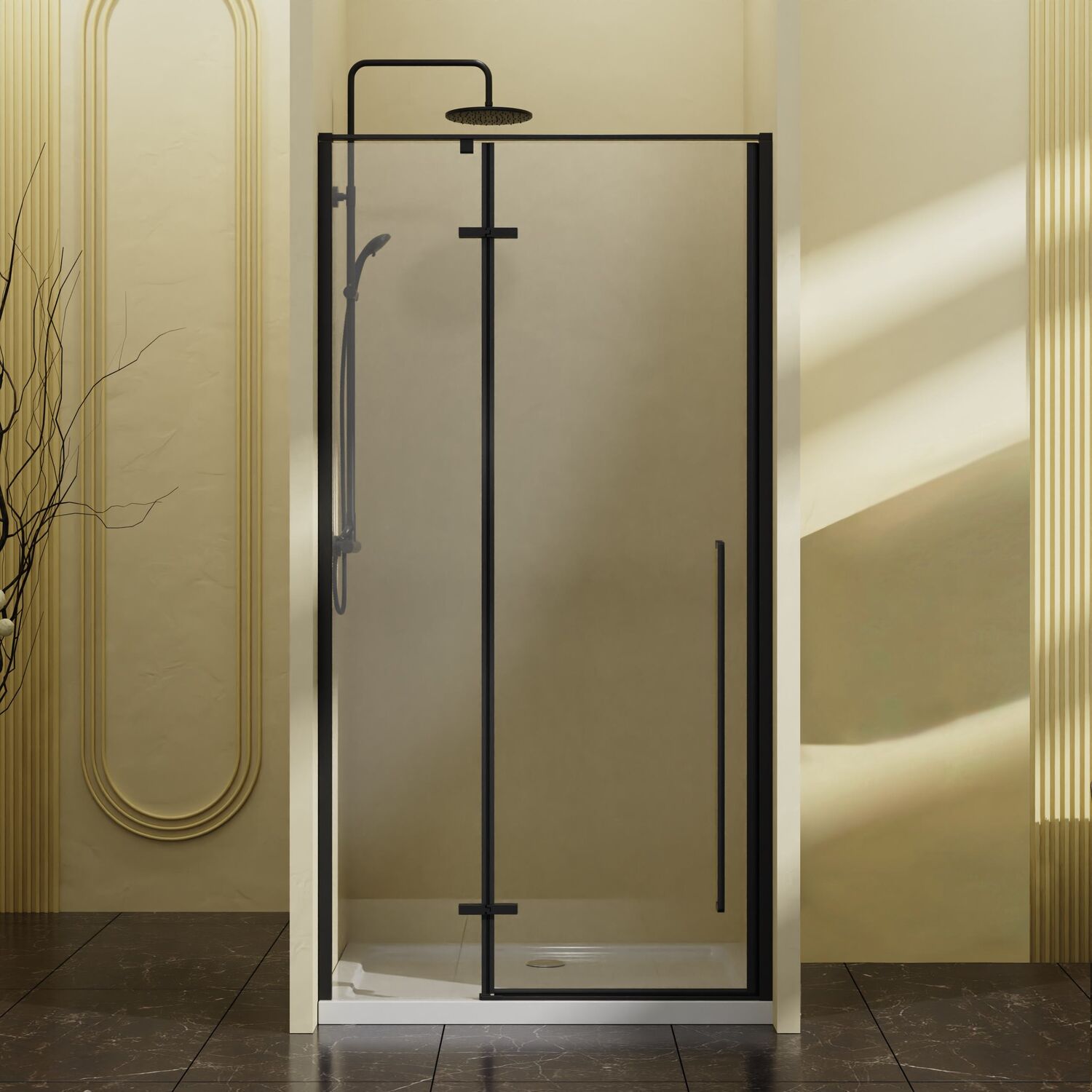 Душевая дверь Vincea Slim-N VDPH-5SN 100x195, стекло прозрачное, профиль черный