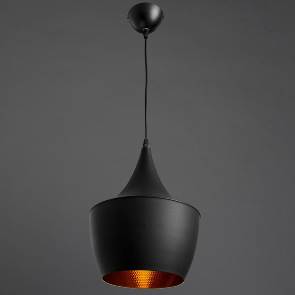 Подвесной светильник Arte Lamp Cappello A3407SP-1BK, арматура черная, плафон металл черный / золото, 26х26 см - фото 1