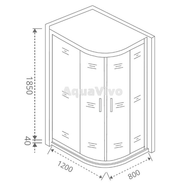 Душевой уголок Good Door Latte R-120-G-WE 120х80, стекло грейп, профиль белый