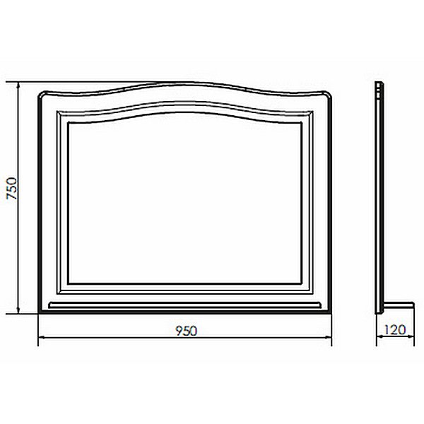 Зеркало Comforty Павия 100x75, цвет белый глянец