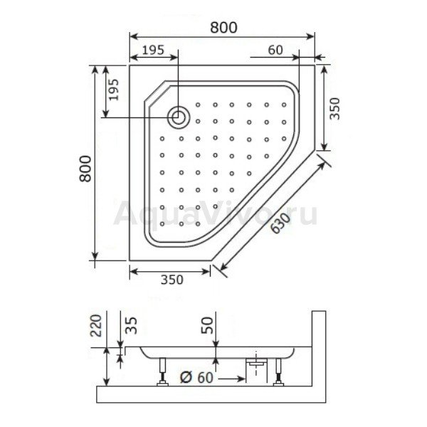 Поддон для душа RGW Acryl Style TR 80x80, акриловый, цвет белый - фото 1