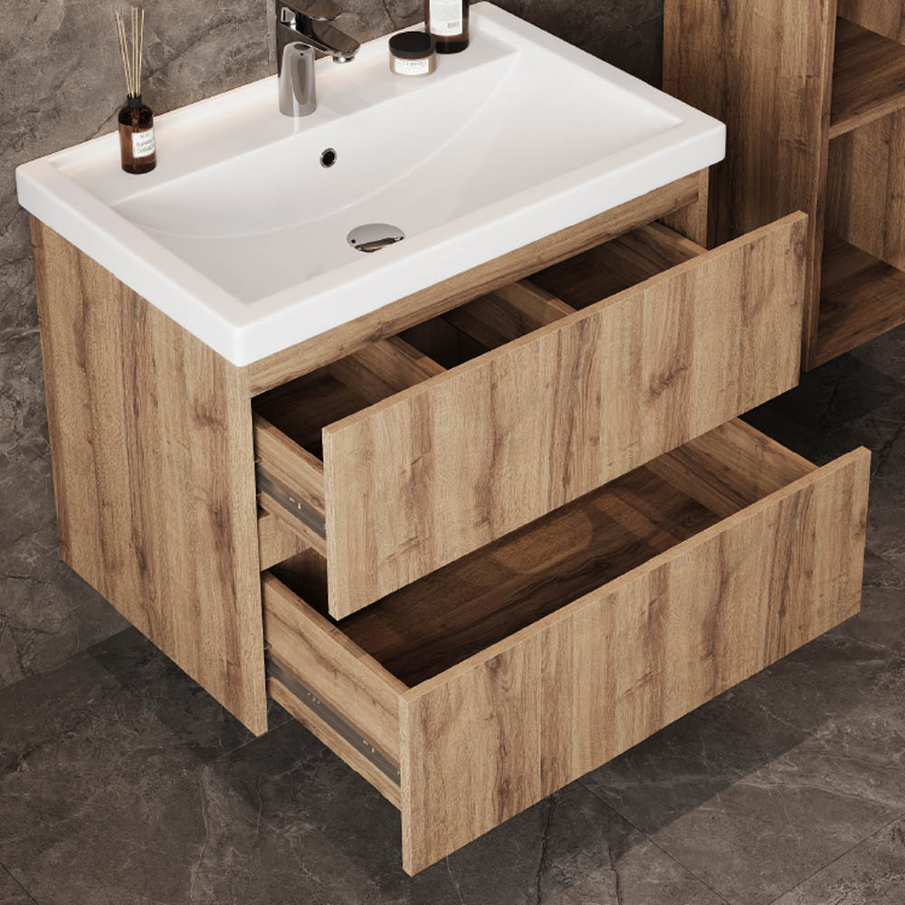 Тумба под раковину Оника Дарон 80, цвет дуб крафт золотой - фото 1