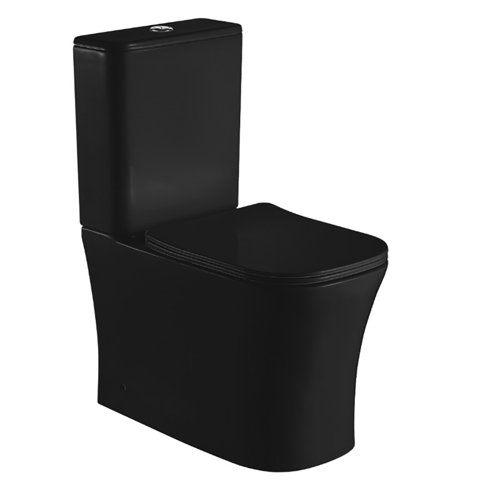 Унитаз CeruttiSPA Marmolada MB CT9826 напольный, безободковый, с сиденьем микролифт, цвет черный матовый