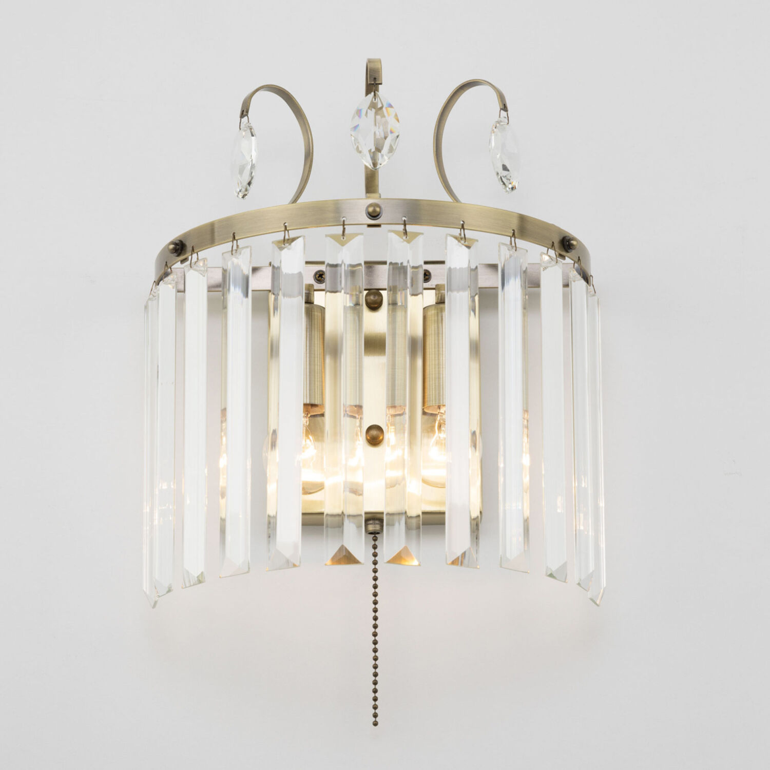 Бра Citilux Инга CL335323, арматура бронза, плафоны хрусталь прозрачный