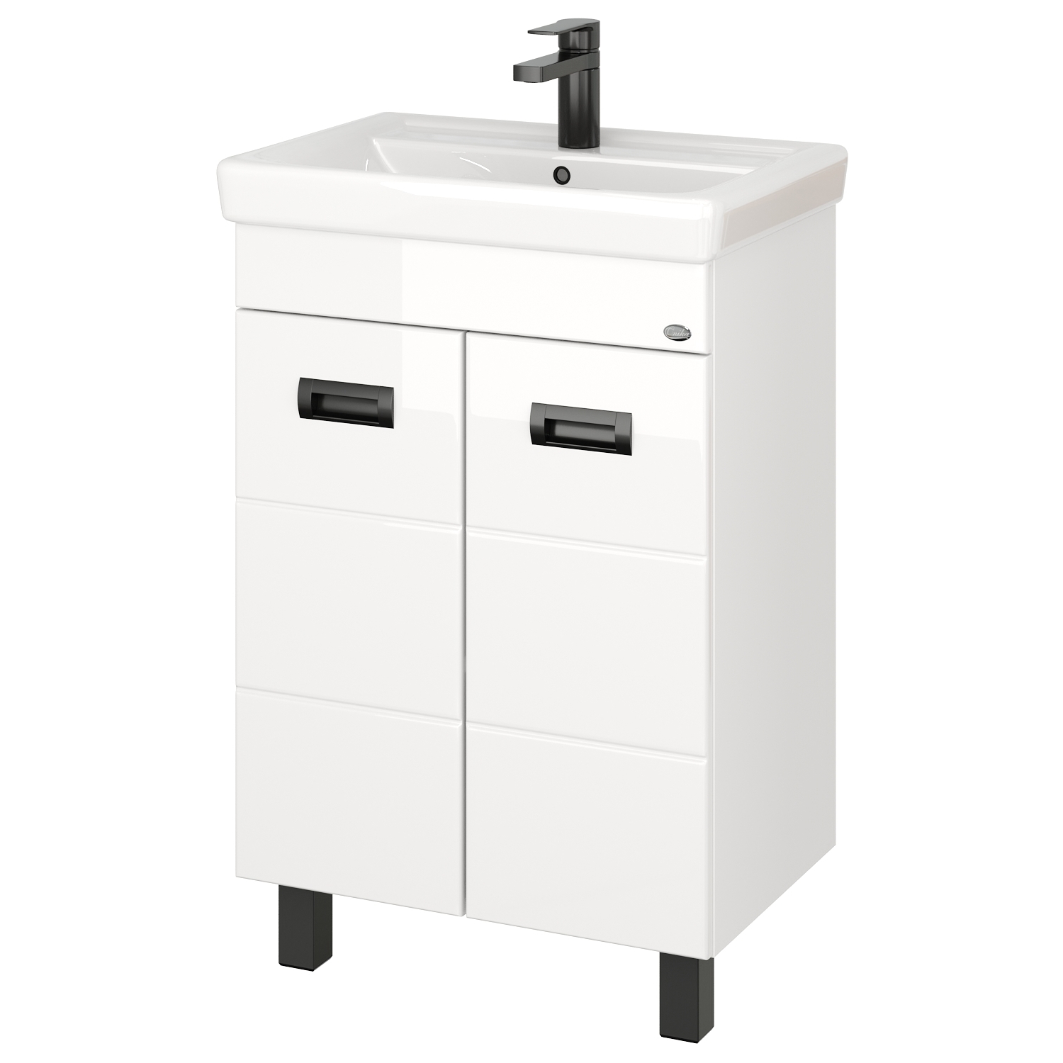 Мебель для ванной Оника Балтика-Квадро Black 55, цвет белый / черный