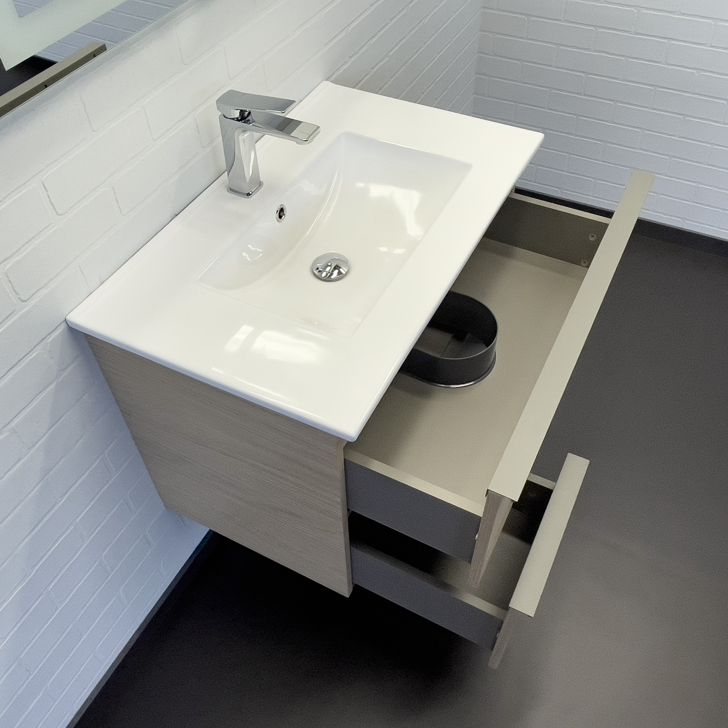 Мебель для ванной Comforty Тургояк 75, цвет дуб светлый - фото 1