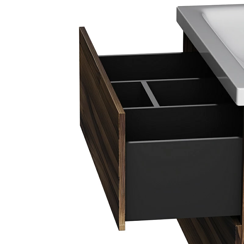 Тумба под раковину AM.PM Gem 75 подвесная, 2 ящика, цвет орех - фото 1