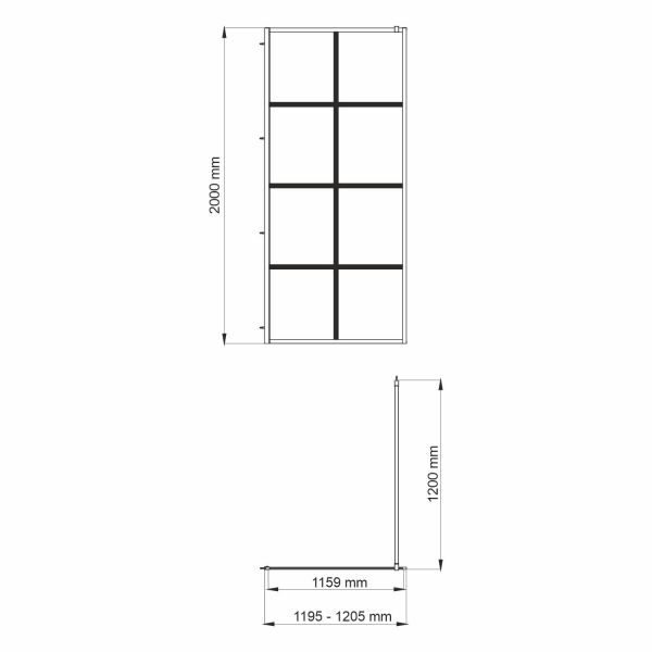 Душевая перегородка WasserKRAFT GlanWasserSchutz 66W40 120x200, стекло прозрачное с принтом, профиль черный - фото 1