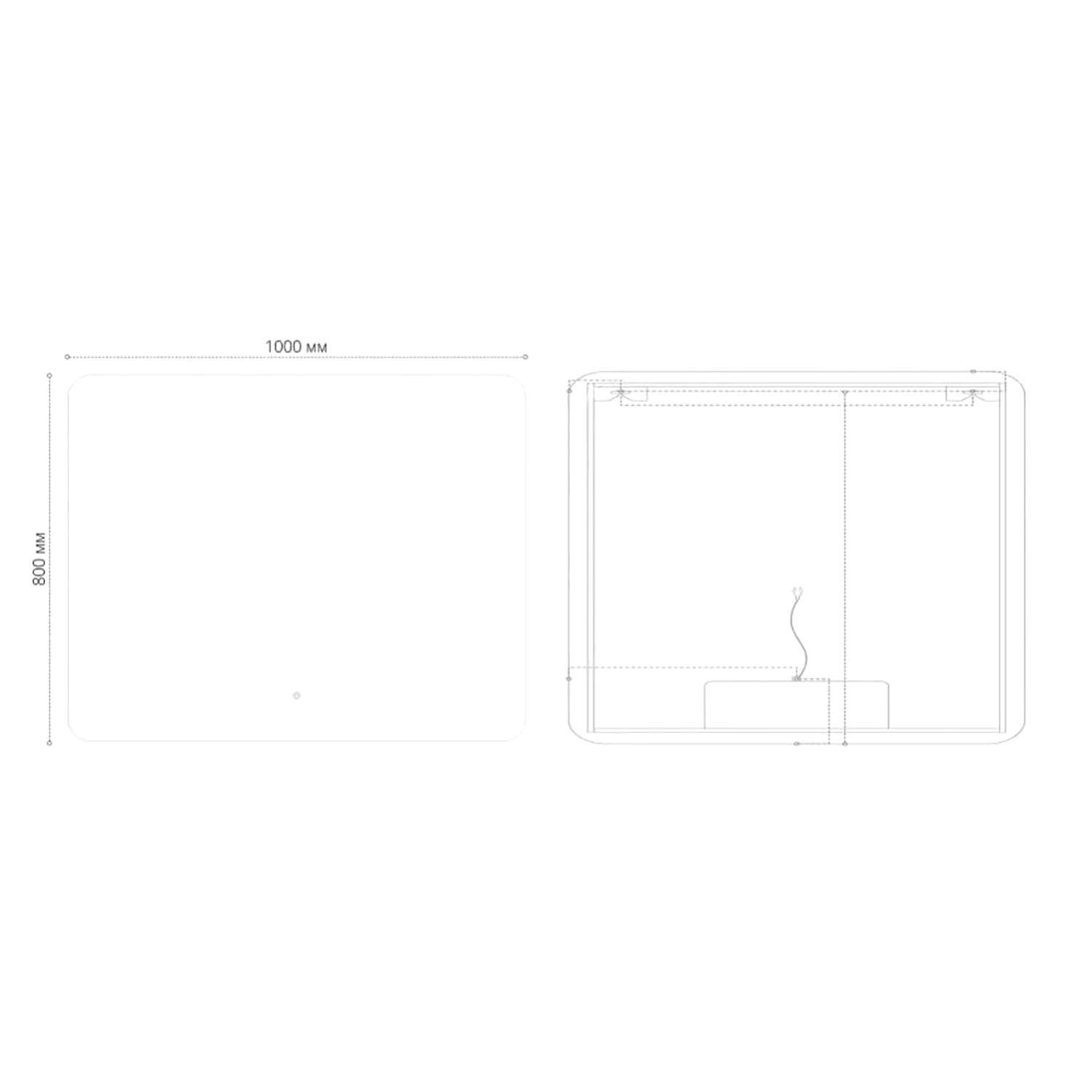 Зеркало Grossman Elegans Norma Black 100x80, с подсветкой, диммером и функцией антизапотевания, цвет черный - фото 1