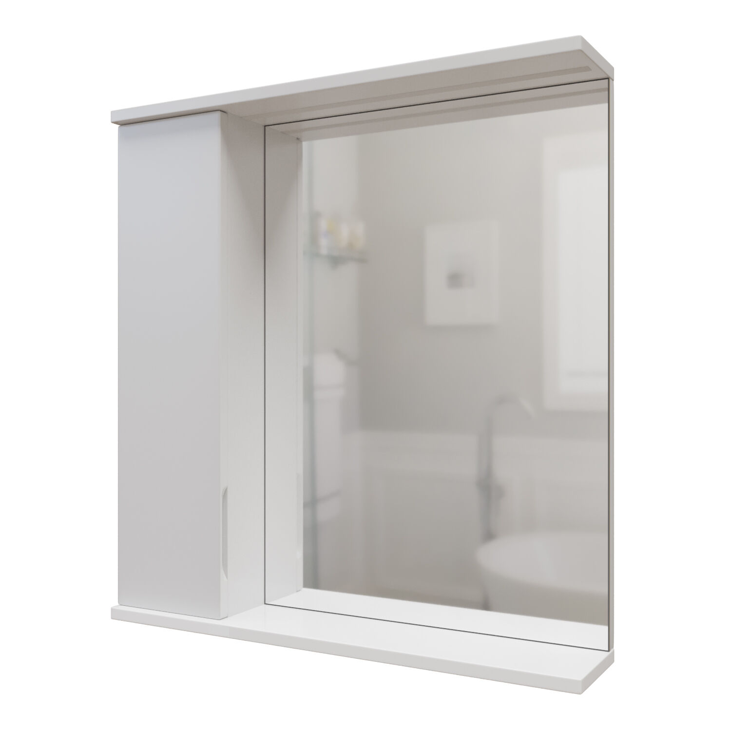 Шкаф-зеркало Mixline Лайн 60, левый, с подсветкой, цвет белый