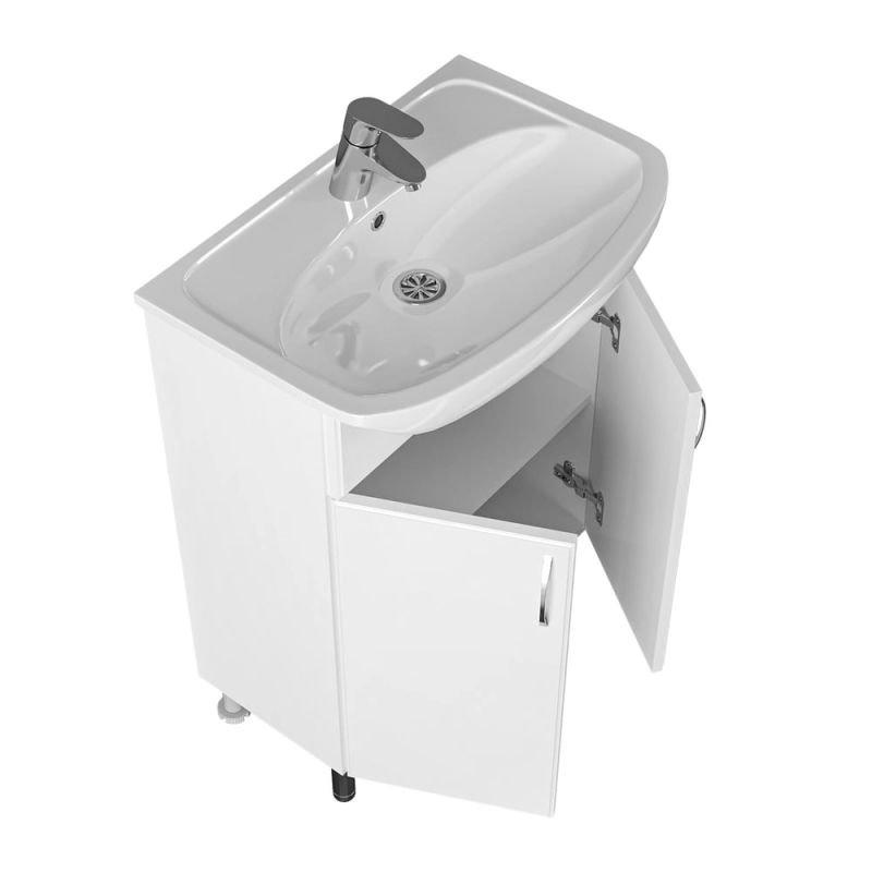 Тумба под раковину Санта Сити 60 напольная, с дверцами, цвет белый - фото 1